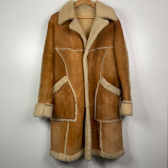 Vintage Other - Vintage Shearling Sheepskin Jacket Button Front Sherpa 42 Large